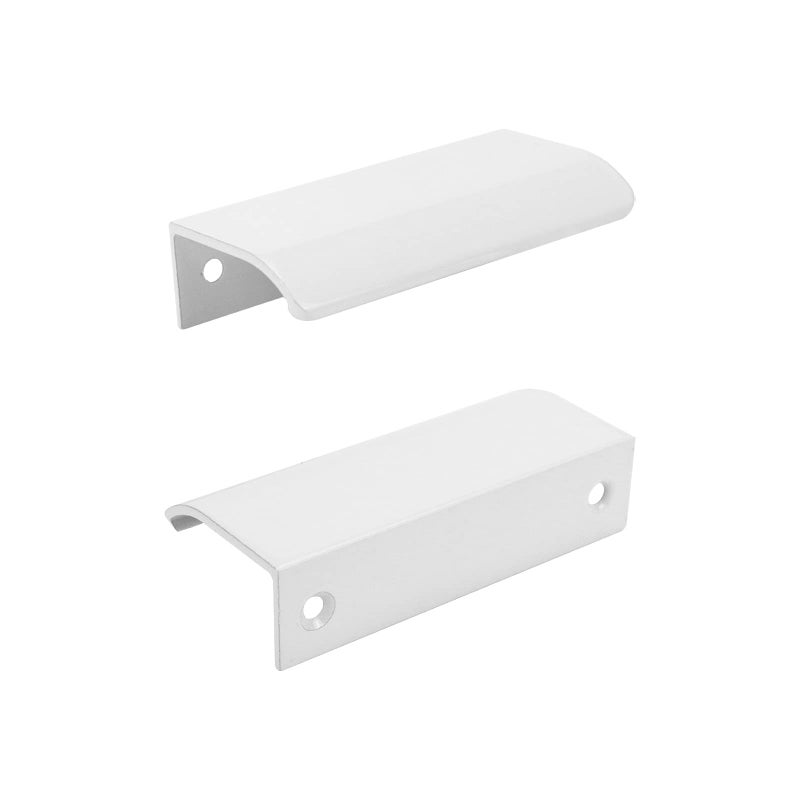 Tsnamay 2 قطعة 3.15 بوصة سحب سطح القوس الأبيض، حافة بيضاء تسحب مقابض أدراج الأثاث مقبض خزانة مخفي، فتحة Dia.2.52 بوصة/64 مم - Image 3